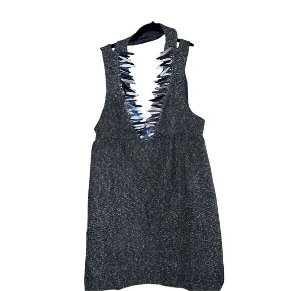 Anna Sui for Target Women Mod Grey Tweed Jumper Dress Sz 5 - Picture 2 of 7